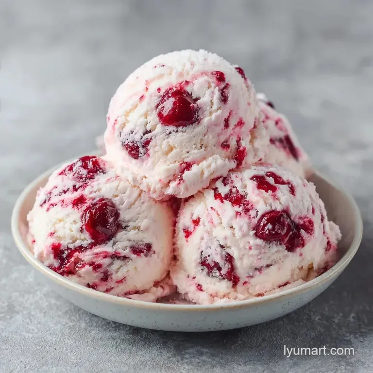 No Churn Homemade Cherry Ice Cream: Creamy
