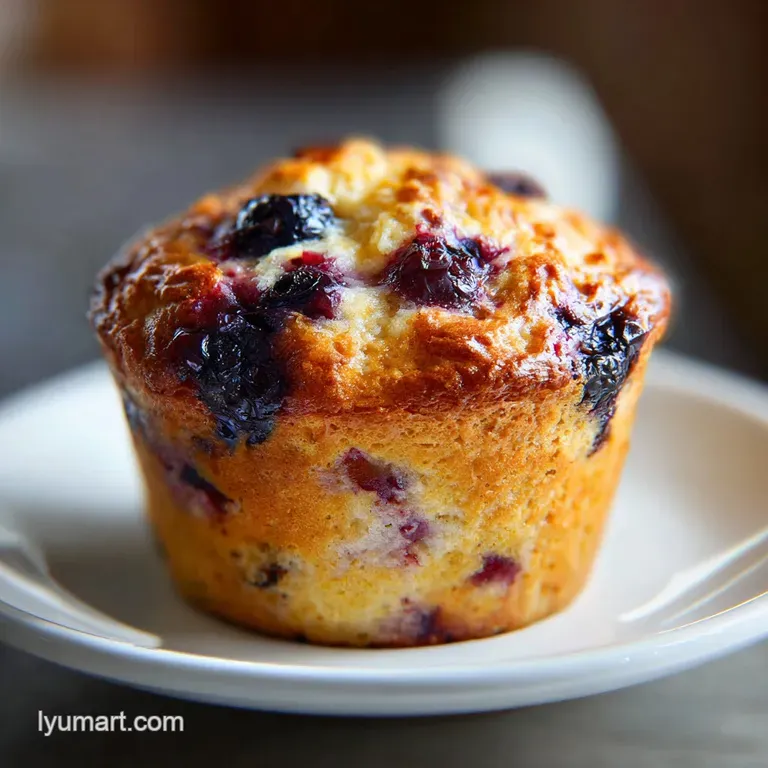 Peach Blueberry Oat Muffins with Yogurt