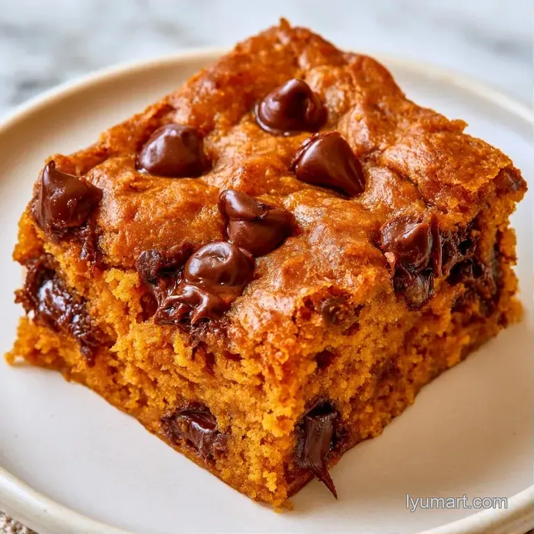 Neatly stacked orange spice squares on a matte white plate, paired with a glass of cold milk on the side.