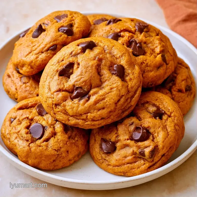 Pumpkin Chocolate Chip Cookies - appetizing dish ready to serve