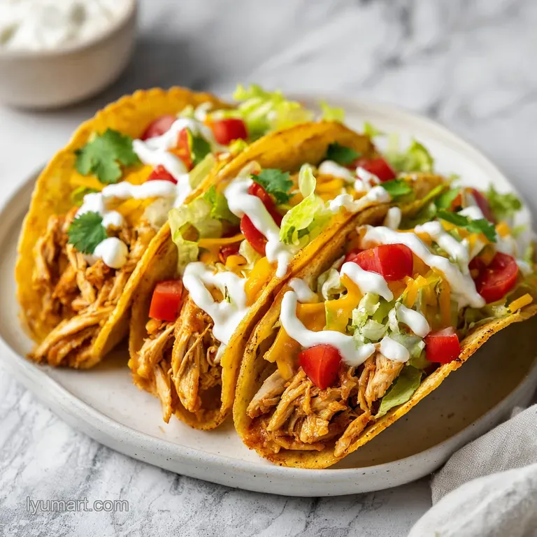 Golden-brown tortilla filled with tender chicken, pico de gallo, and a dollop of cooling sour cream.
