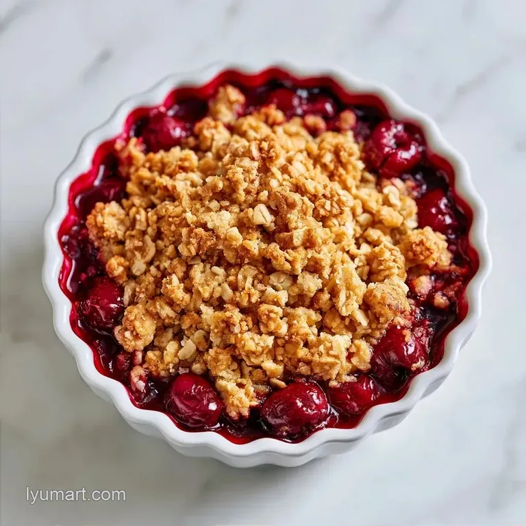 Old Fashioned Sour Cherry Crisp: Golden and Tart