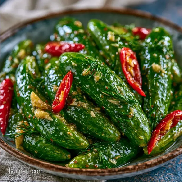 Crunchy Spicy Garlic Pickles