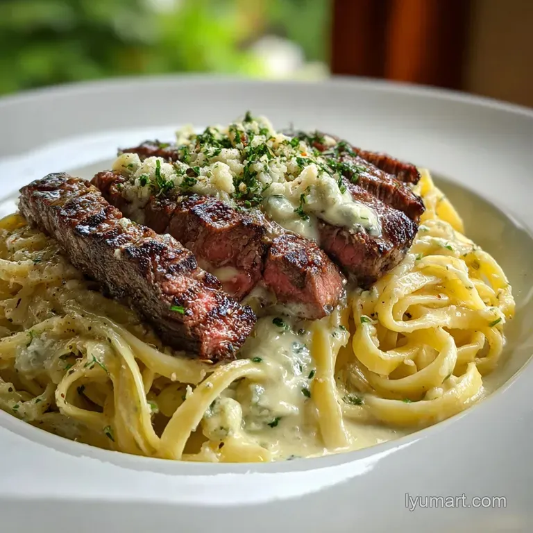 Steak Gorgonzola Alfredo: Velvety Blue Cheese Cream Sauce
