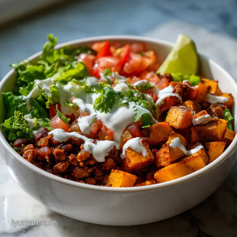 Sweet Potato Taco Bowl with Lime Crema