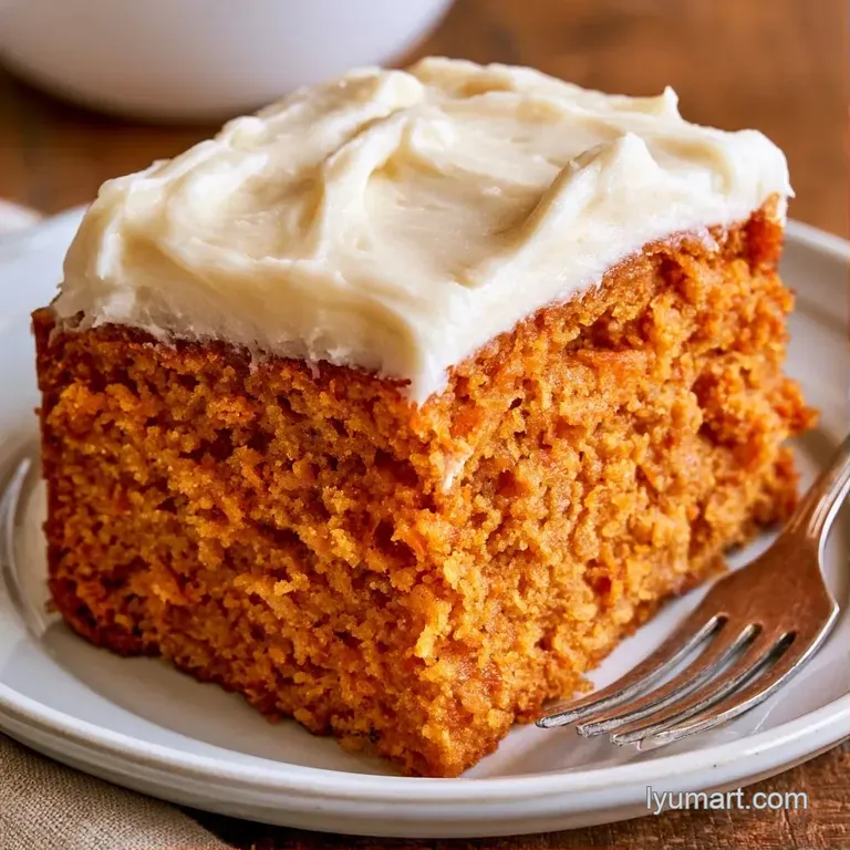 A fluffy slice of spiced orange cake topped with a dollop of whipped cream and a sprinkle of ground cinnamon.